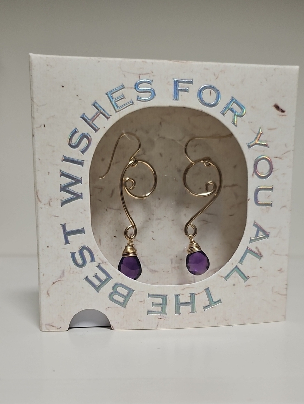 Amethyst faceted artisan earrings - Picture 7 of 7